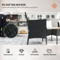 4-Piece Rattan Outdoor Furniture Set Patio Furniture Set with Coffee Table 22.8" W x 21.7" D x 33.5" H Black & Cream