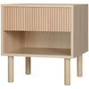 Bedside Table with Drawer and Open Shelf - Natural