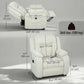 Massage Recliner Chair with Quiet Brushless Motor Pet-Friendly Fabric Power Recliner with 2 Memory Positions Cream White