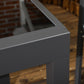 63" Extendable Outdoor Dining Table Patio Table with Aluminum Frame and Tempered Glass Tabletop, Black