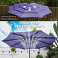 10.7FT Patio Umbrella with 8 Ribs, Crank, Push Button Tilt, Air Vents, for Backyard, Deck and Lawn, Purple