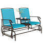 Patio Glider Rocking Chair 2 Person Outdoor Loveseat Rocker Garden Furniture Bench, Black
