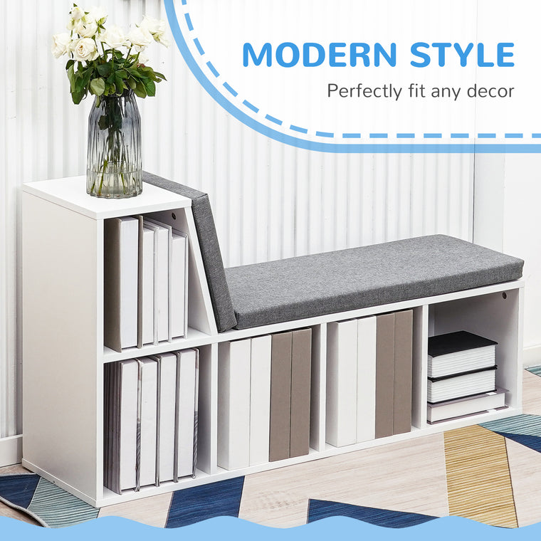 5-Cube Bookcase with Reading Nook - Grey