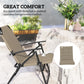 Set of 2 Outdoor Folding Chairs with Adjustable Backrest, Padded Camping Chairs for Outdoor Events, Khaki