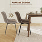 Dining Chairs Set of 4, PU Leather Upholstered Kitchen Chairs with Backrest and Steel Legs for Dining Room, Brown