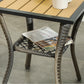 3 Piece Outdoor Bistro Set, Wicker Patio Furniture Set with Swivel Glider Chairs for Balcony, Porch, Grey