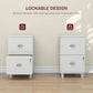 2-Drawer Small Filing Cabinet Lockable Home Office Storage Cabinet with Adjustable Hanging Bars for A4 Letter White