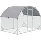 Galvanized Large Metal Chicken Coop Cage Walk-in Enclosure Poultry Hen Run House Playpen Rabbit Hutch with Cover for Outdoor Backyard 9.2' x 6.2' x 6.5' Silver