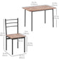 5 Piece Dining Table Set for 4, Space Saving Kitchen Table and 4 Chairs, Rectangle, Steel Frame for Dining Room, Oak