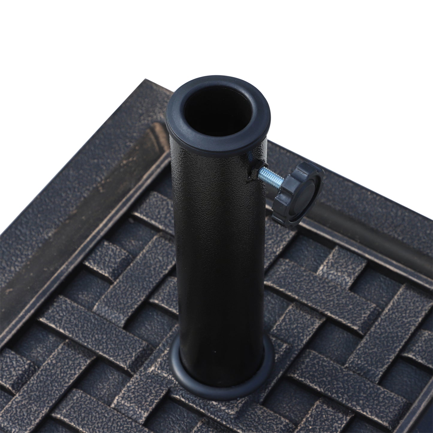 20 lbs Square Resin Patio Umbrella Stand Base Coated Pole Market Umbrella Parasol Holder Bronze