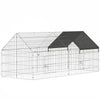 Metal Chicken Coop with UV-Resistant Cover for Hens, Rabbits, Ducks, Geese, 71