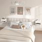 Floating Bedside Tables Set of 2, Wall-Mounted Nightstand, High Gloss White