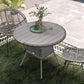 35.4" Outdoor Wicker Dining Table, PE Rattan Patio Furniture with Wood-plastic Composite Top, Grey