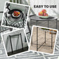 18" Outdoor Side Table with Removable Tray and Folding Legs, Indoor Outdoor for Balcony, Porch, Black