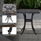 21" Square Outdoor End Table, Cast Aluminum Patio Side Table with Umbrella Hole for Garden, Balcony, Poolside, Black