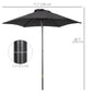 6.6FT Patio Umbrella, Outdoor Parasol with 6 Solid Ribs, Black