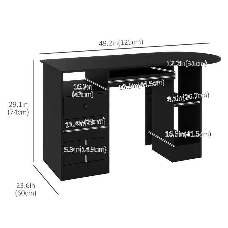 Computer Desk with Shelves and Drawers