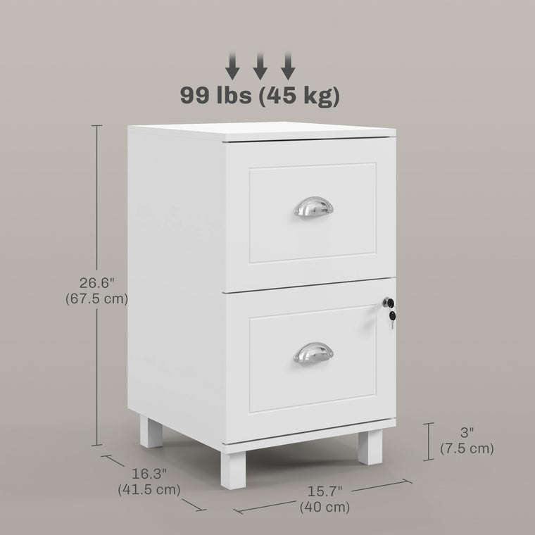 2-Drawer Lockable Filing Cabinet