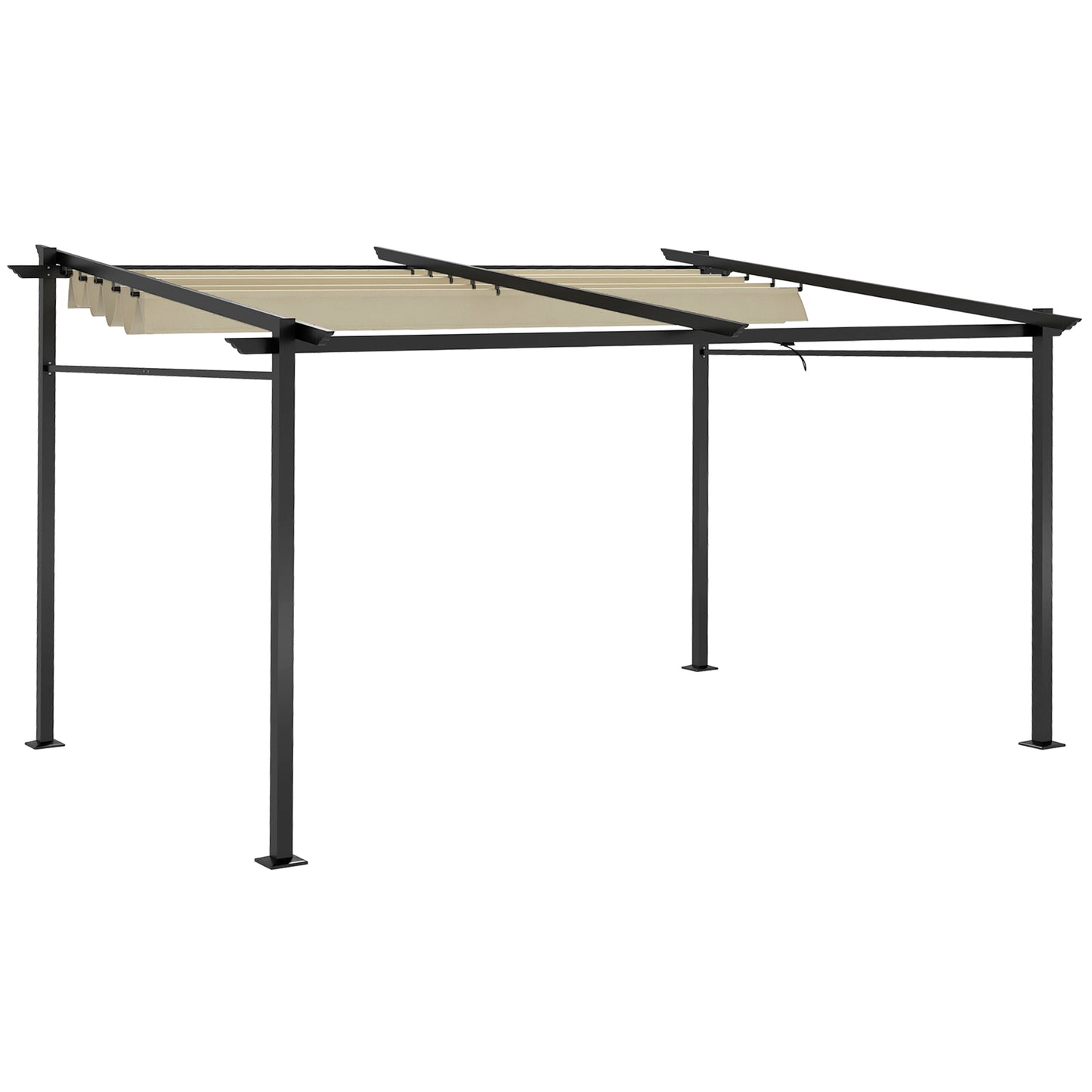Metal Pergola with Sliding Roof Canopy, Retractable Pergola Canopy