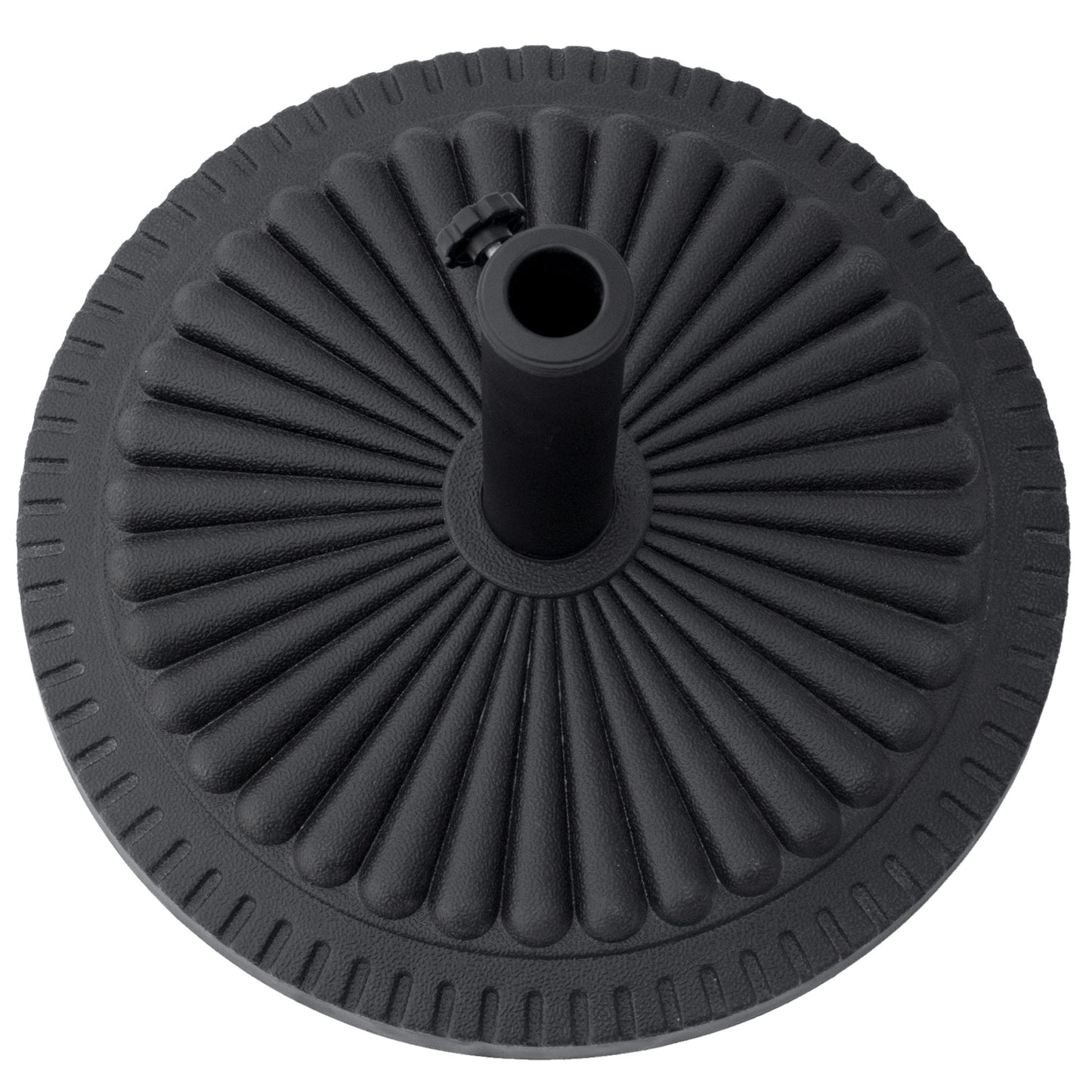 Patio Umbrella Base Stand, Round Cement Parasol Holder for Outdoor, Patio, Garden, Beach, Fits Φ1.4", Φ1.5" and Φ 2" Pole, Black