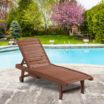 Wooden Adjustable Tanning Chair with Pull-Out Tray & Wheels