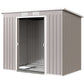 7' x 4' Galvanised Steel Garden Shed, with Foundation Kit - Grey