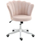 Office Chair, Armless Swivel Desk Chair with Adjustable Height, Backrest, Tilt Function for Office, Vanity, Pink