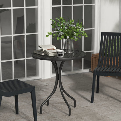 26" Round Patio Side Table with Steel Frame
