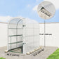 Walk-in Mini Greenhouse with Shelves, Portable Outdoor Greenhouse with Roll-up Door, 123 x 187 x 189 cm, White