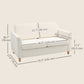 2-Seat Sofa Two-Seater Couch with Armrests and Wood Legs for Living Room, Bedroom, Cream White
