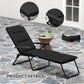 Foldable Lounge Chair, Reclining Patio Sun Lounger with 6-Position Adjustable Back, Black