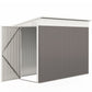 Outdoor Storage Shed Lean to Shed Outdoor Metal Tool Shed with Lockable Door and Air Vents, Dark Grey