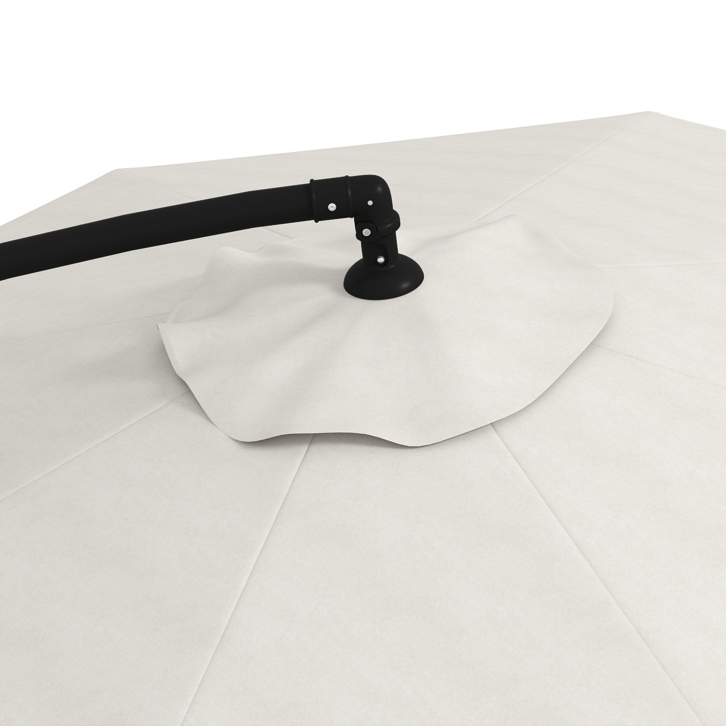 11 FT Cantilever Patio Umbrella Offset Parasol with Cross Base and 8 Ribs for Garden, Cream White