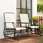 Patio Glider Rocking Chair 2 Person Outdoor Loveseat Rocker Garden Furniture Bench, Black