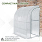 7' x 3' x 7' Outdoor Lean-to Walk-In Greenhouse w/ Roll-up Mesh Windows, Zipper Door and 3-Tier Shelves, White