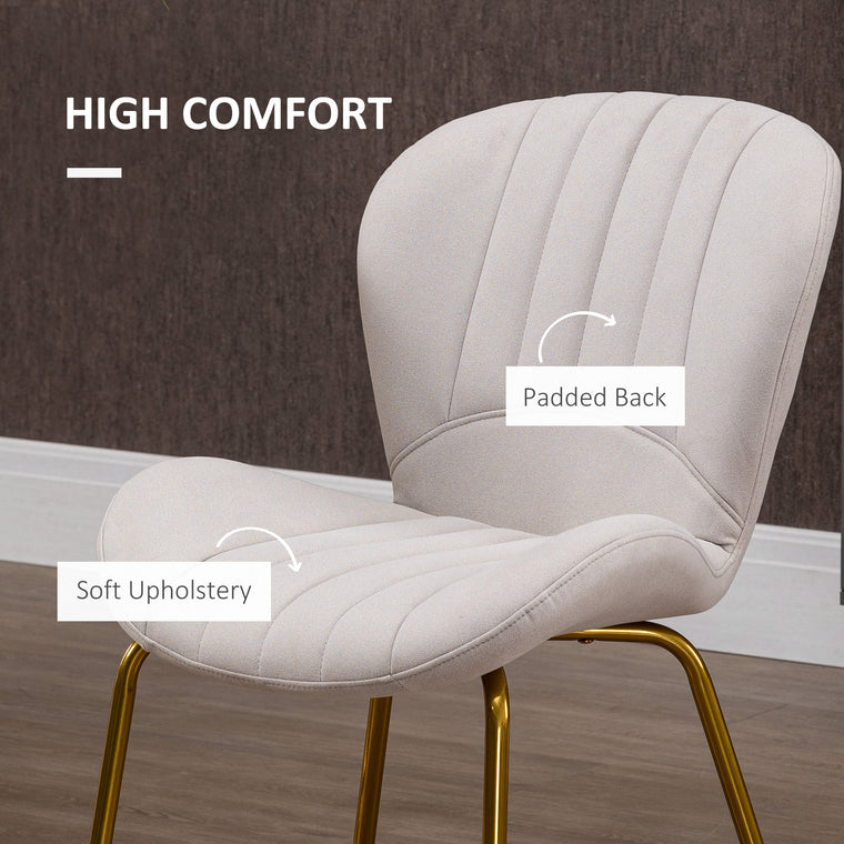 Upholstered Dining Chairs Set of 2 - Cream White