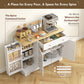 Modern Sideboard Cabinet, 41" Kitchen Buffet Cabinet with Drawer, Adjustable Shelf, 3 Doors for Dining Room, White