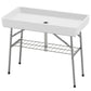 3.4ft Folding Ice Cooler Table with Drain, Outdoor Patio Party Cooler for Drinks, Fishing Cleaning Table with Storage Shelf for Picnic BBQ Camping Wedding, White