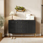 Buffet Cabinet, Modern Sideboard with 3 Soft-Close Drawers and 2 Adjustable Shelves for Living Room, Kitchen, Black