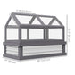 Raised Garden Flower Bed Kit with Greenhouse, Wooden Cold Frame Planter with Open Roofs, 48" x 24" x 32", Grey