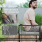 9 Pieces Wicker Patio Dining Set with 4 Armchairs, 4 Stools, Tempered Glass Top, Removable Cushions, Light Grey