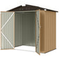 6.5' x 4' Outdoor Storage Shed, Metal Garden Shed with Lockable Double Doors, 4 Vents, Yellow