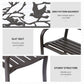 50" Garden Bench Outdoor Loveseat with Vintage Bird Pattern Cast Metal