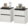 Nightstands Set of 2 with 2 Drawers - White