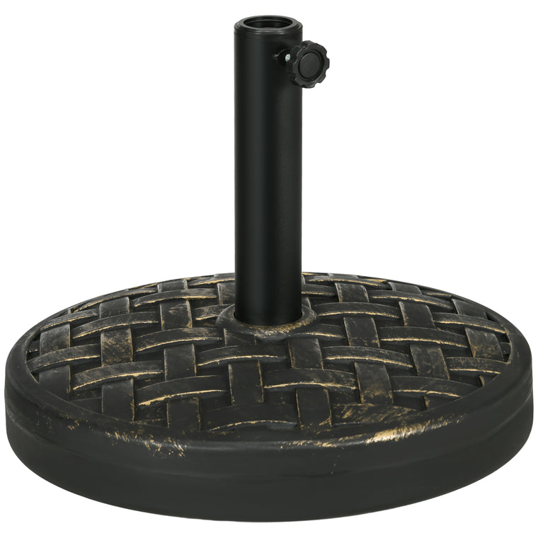 40lb Bronze Concrete Umbrella Base with Rattan Effect