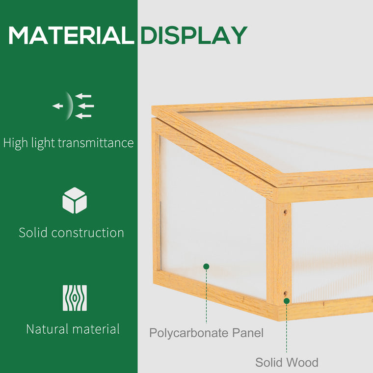 35.5" x 23.5" x 15.75" Light Brown Wood Greenhouse Planter