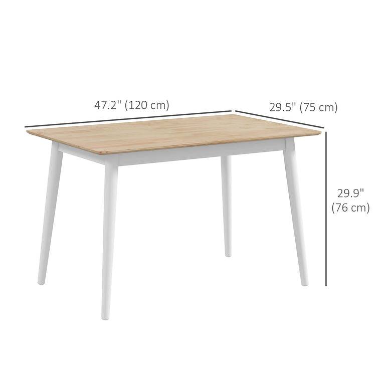 47" Farmhouse Dining Table with Pine Wood Frame - Natural