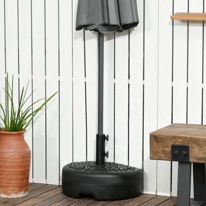Black Plastic Half Round Umbrella Base, Up to 46lb