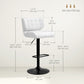 Swivel PU Leather Barstools Set of 2 Adjustable Bar Stools with Footrest Back for Kitchen Counter Dining Room White