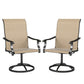 Outdoor Swivel Dining Chairs Set of 2, High Back Swivel Chairs with All Weather Mesh for Deck, Backyard, Poolside, Brown